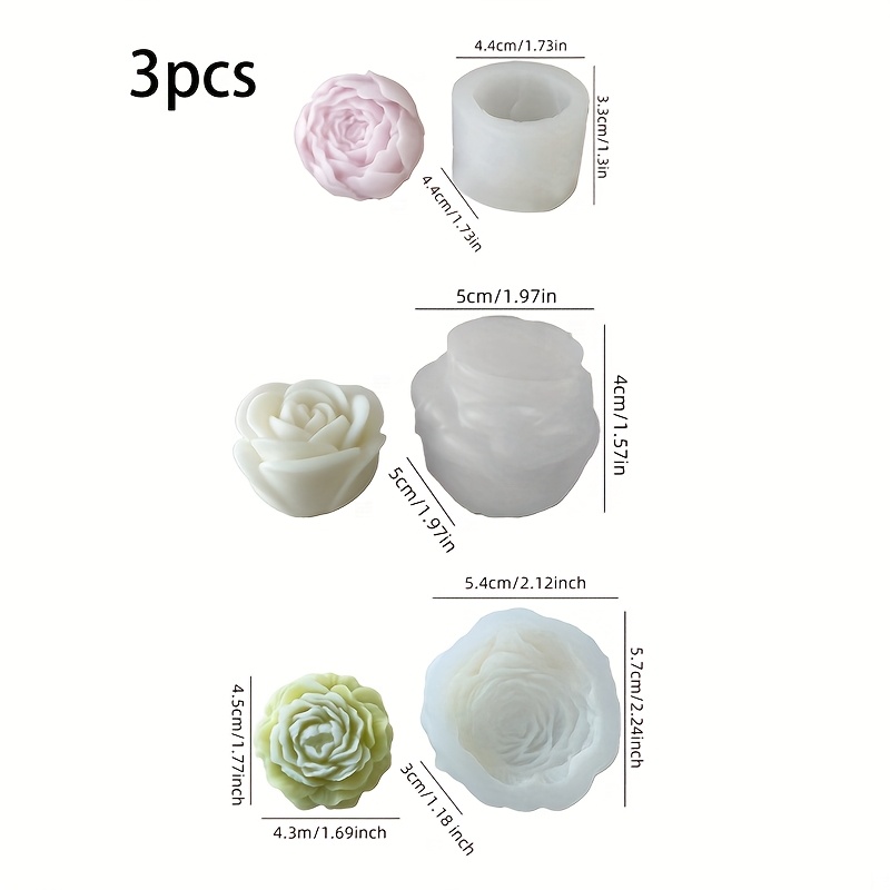 3Set of floral silicone candle - Soap Making Scents review and price