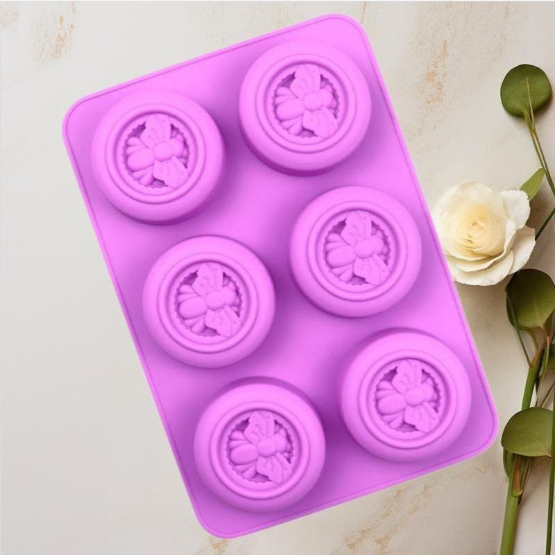 6 Cavity Round Bee Pattern Sil - Soap Making Scents review and price
